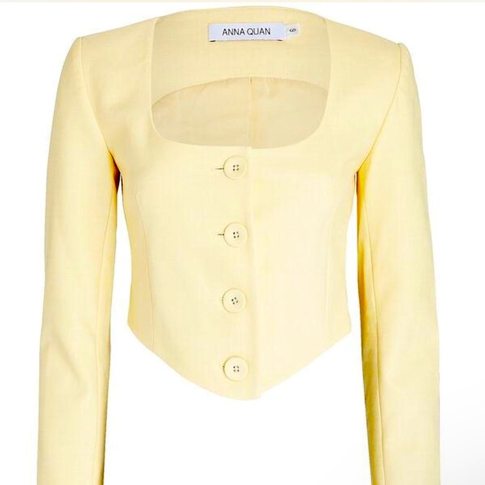 COPY - Anna Quan - Maggie wool blend jacket butter yellow